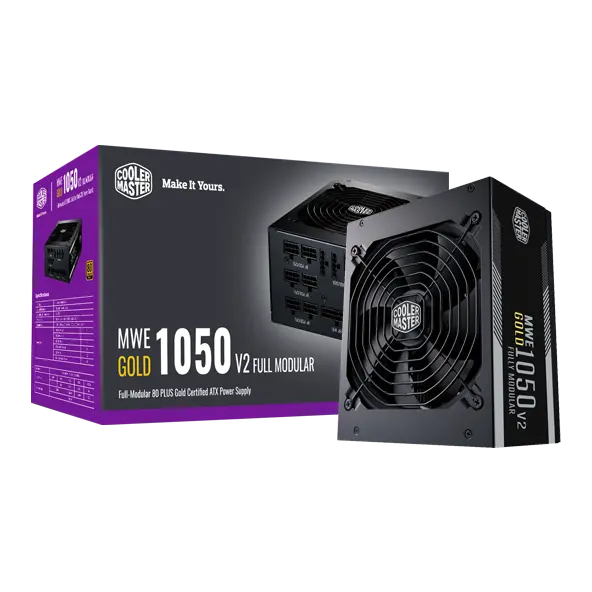 Cooler Master MWE 1050 Gold V2 Power Supply, Fully Modular PSU, Ready for RTX Graphic Card Image