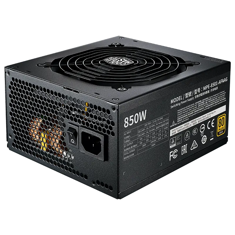 Cooler Master MWE Gold 850 V2 80 Plus Gold Certified, Fully Modular Power Supply - Black Image
