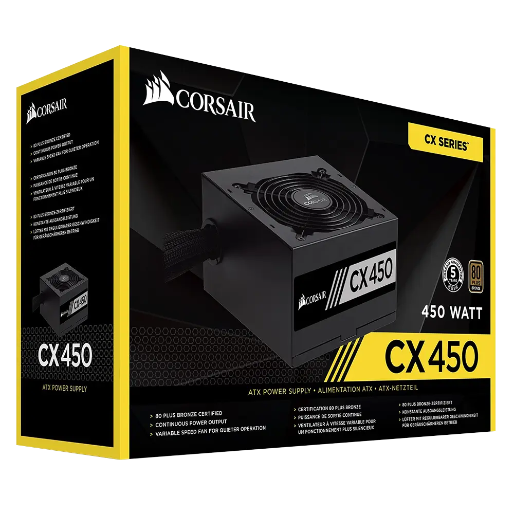 CX Series™ CX450 - 450 Watt 80 PLUS® Bronze Certified ATX PSUs Image
