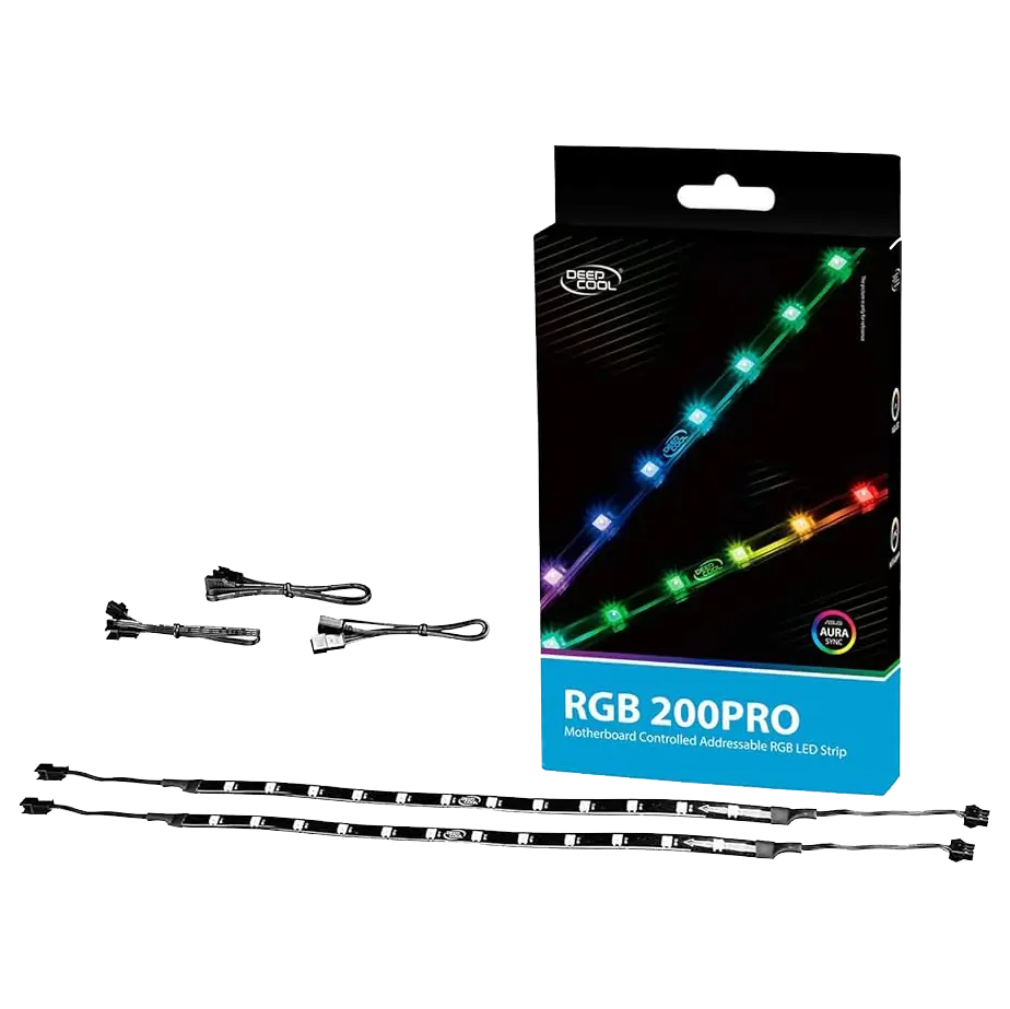 DEEPCOOL RGB LED Strip, SYNC Controlled via 12V RGB 4-pin Header on Motherboard, SYNC with Other 12V RGB Devices Image
