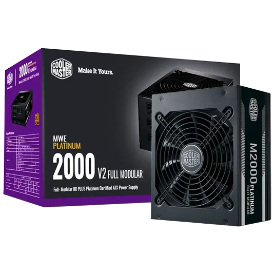 M2000 Platinum Power Supply, Highly efficient Power, 80 Plus Platinum, Fully Modular with 135mm FDB Fan Image
