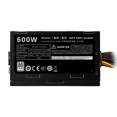 MPE-6001-ACABN- ENTRY LEVEL 600Watt ATX POWER SUPPLY UNIT Image
