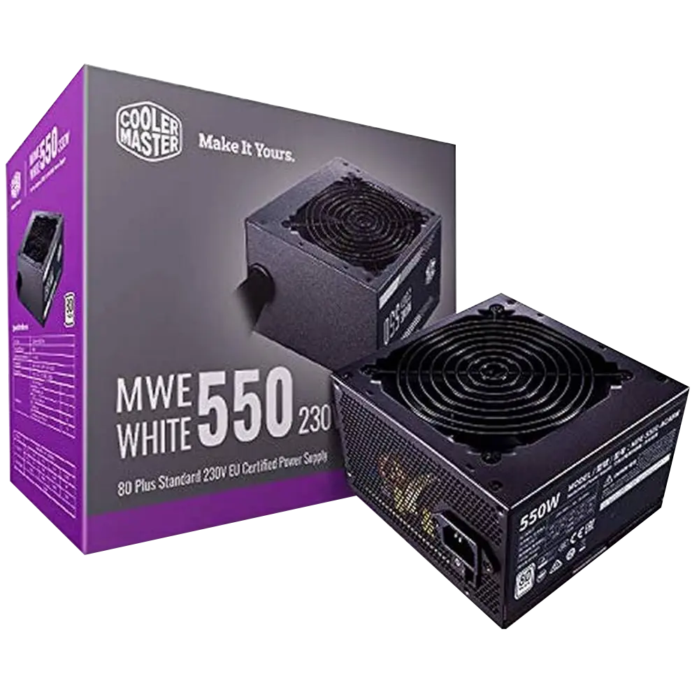 Cooler master MWE 550W - MWE 550 80 PLUS CERTIFIED POWER SUPPLY High Efficiency and Low Noise ErP 2013 Lot 6 Image