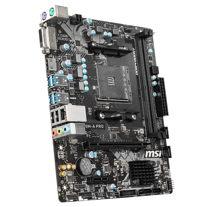 MSI AMD 1st, 2nd & 3rd Gen Ryzen AM4 CPU, mATX Motherboard A320M-A Pro Image